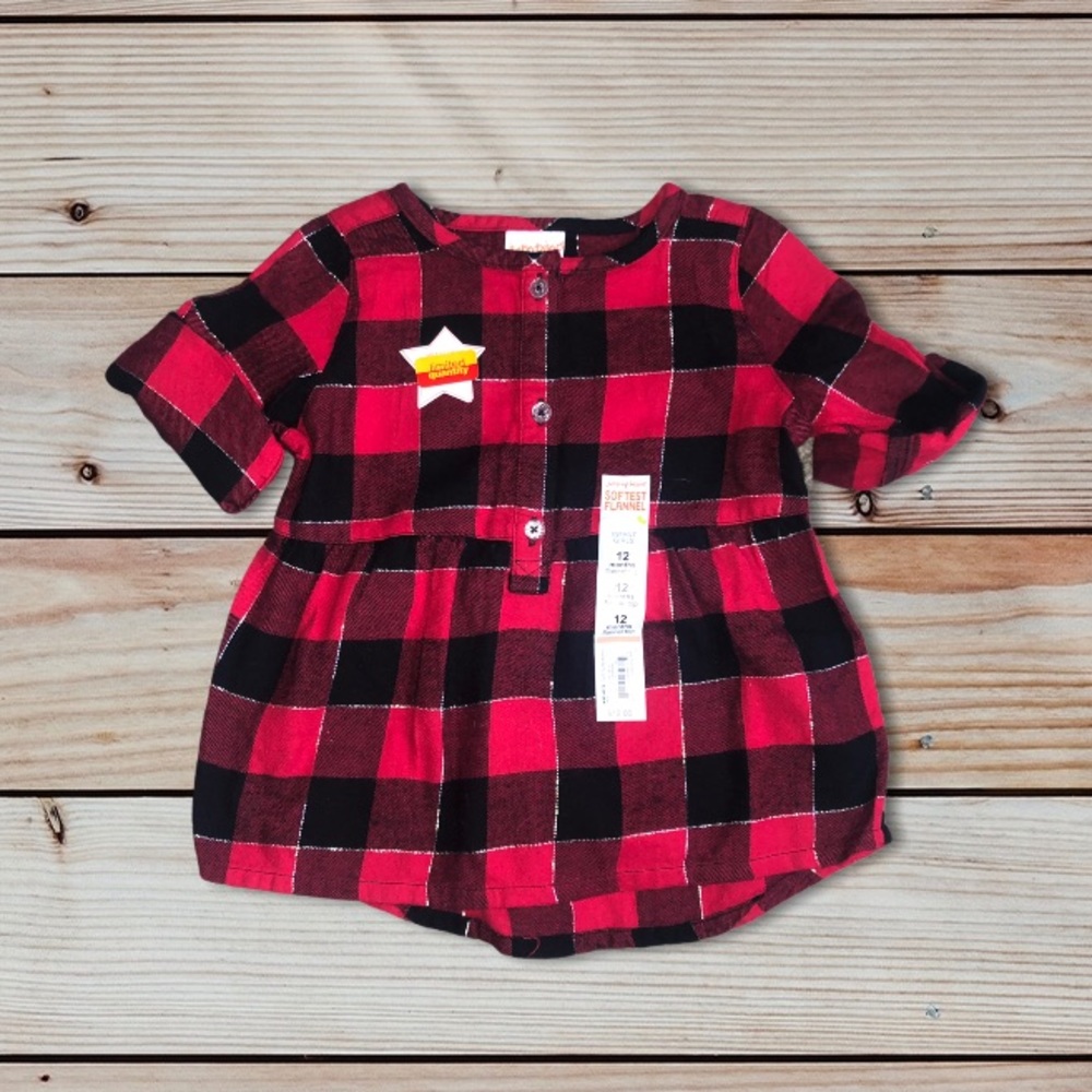 5/$25 Jumping Beans Plaid Top (12 months)